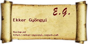 Ekker Gyöngyi névjegykártya