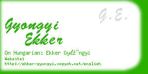 gyongyi ekker business card